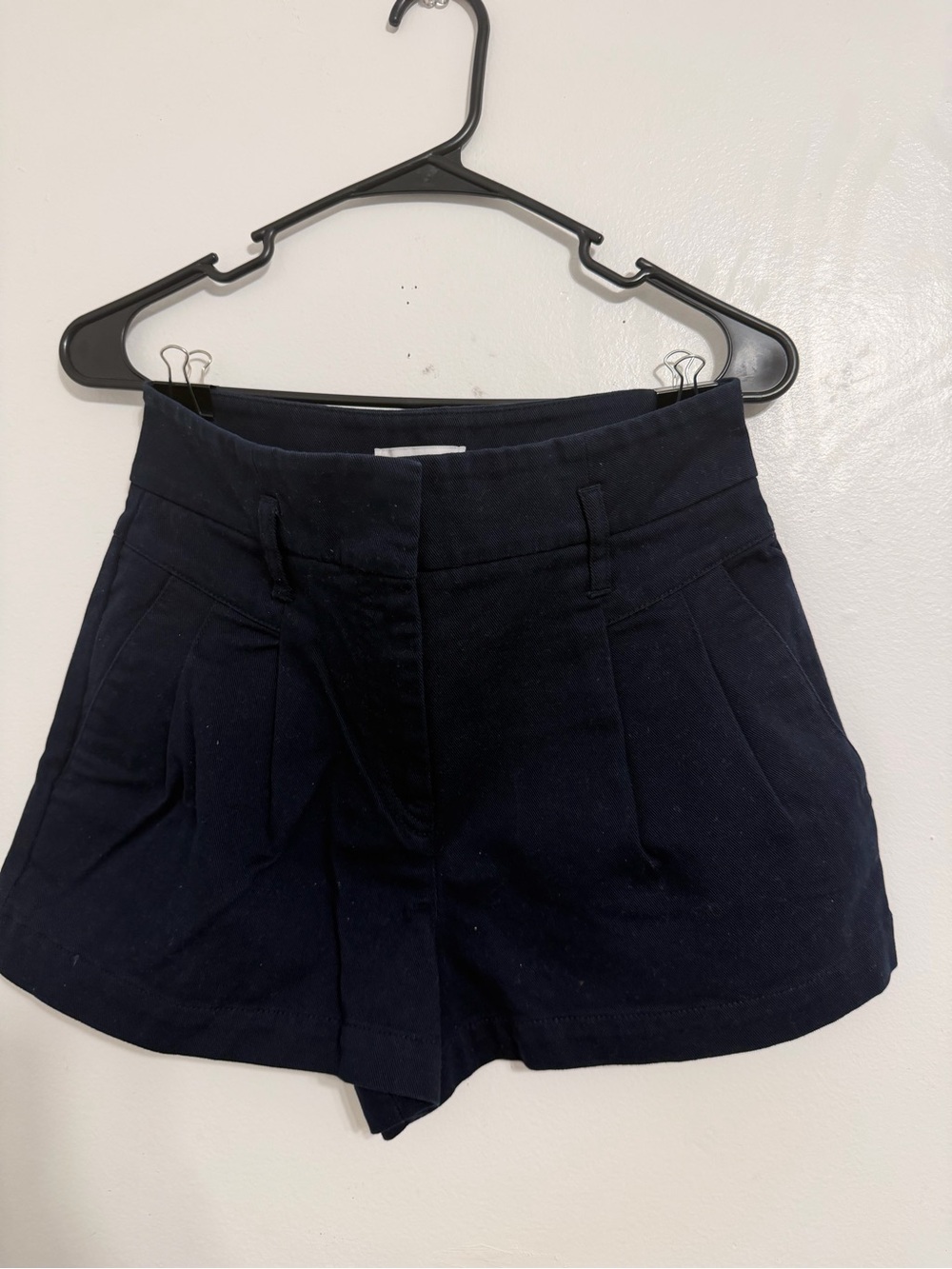 Reiss Dark Navy High-Waist Tailored Shorts